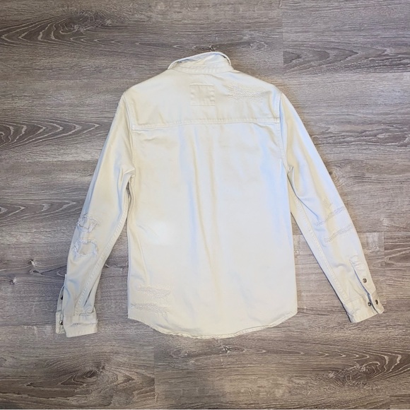 Zara Ripped Denim Overshirt - Picture 3 of 7